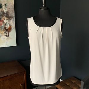 Banana Republic Cream with Black Piping Tank
